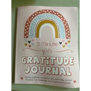 5 minute girls gratitude, journal 100 day journal w/ prompts challenges quotes